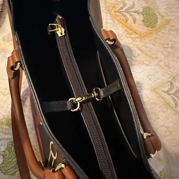 Lauren Ralph Lauren Leather Blue and Red Women's Bag - Picture 16 of 16